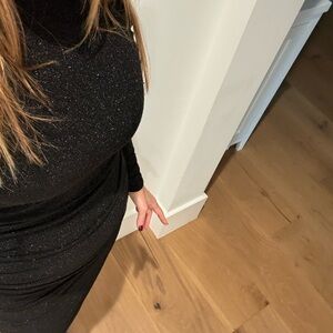 Elegant Black Long-Sleeve Dress